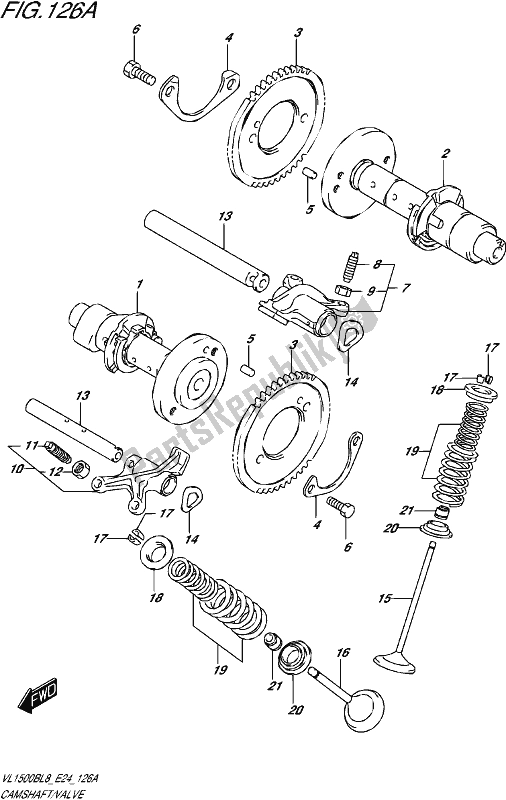 Toutes les pièces pour le Arbre à Cames / Soupape du Suzuki VL 1500B 2018