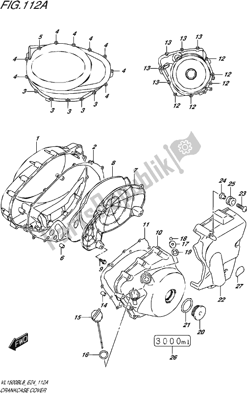 Tutte le parti per il Coperchio Del Carter del Suzuki VL 1500B 2018