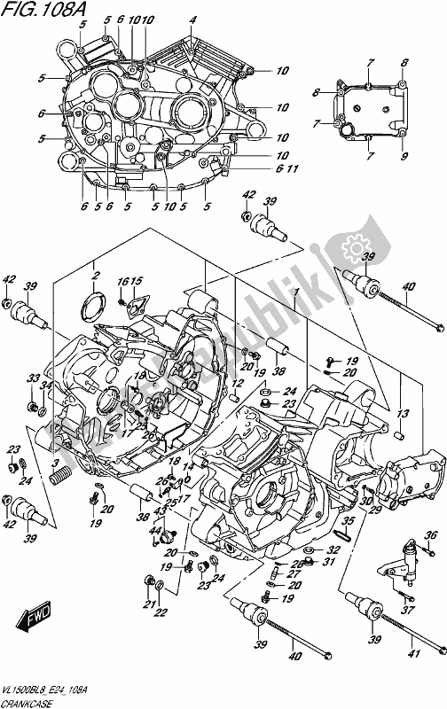 All parts for the Crankcase of the Suzuki VL 1500B 2018