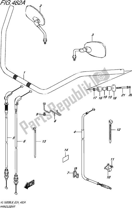 All parts for the Handlebar of the Suzuki VL 1500B 2018