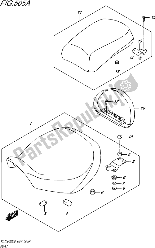 All parts for the Seat of the Suzuki VL 1500B 2018