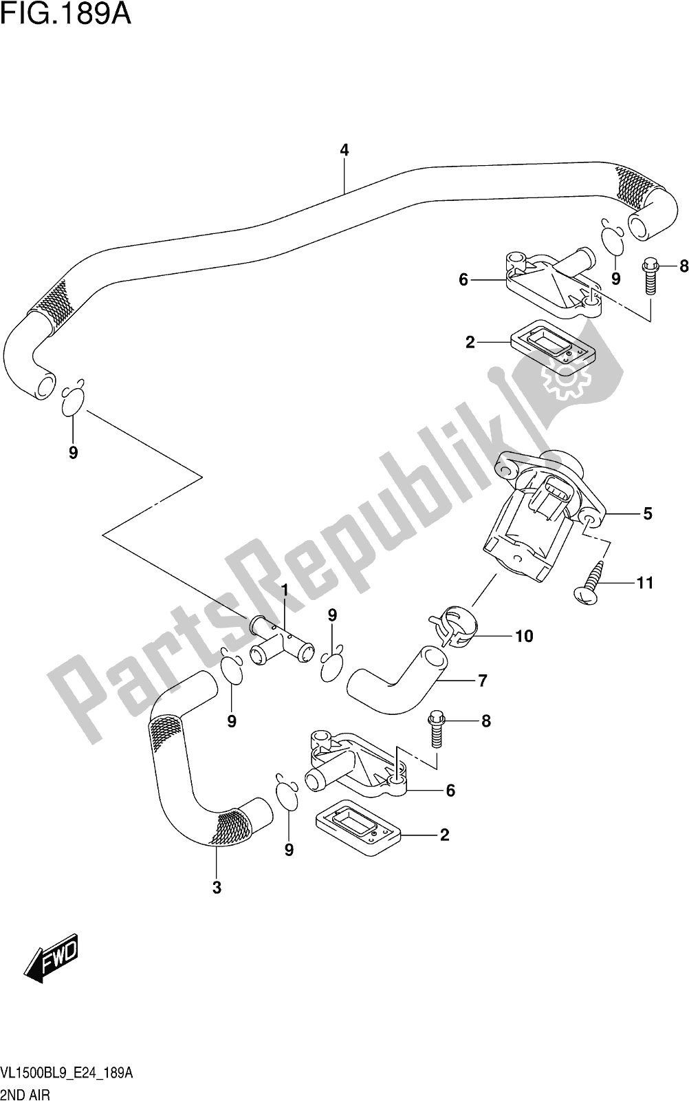 All parts for the Fig. 189a 2nd Air of the Suzuki VL 1500B 2019