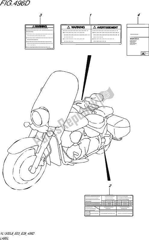 All parts for the Label (vl1500btl8 E28) of the Suzuki VL 1500 BT 2018