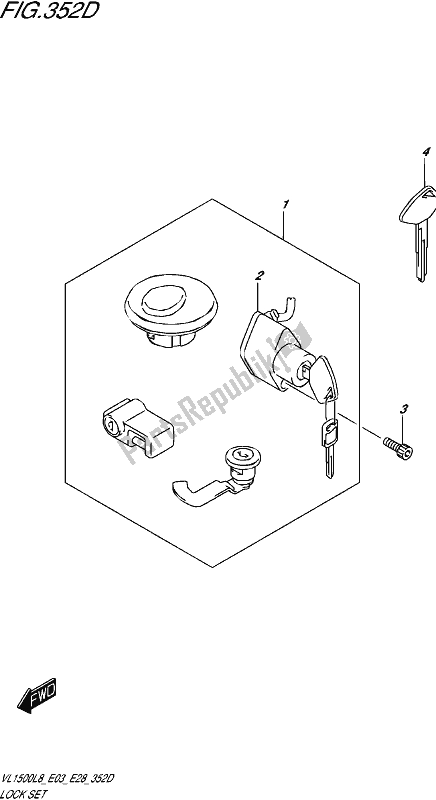 Todas las partes para Lock Set (vl1500btl8 E28) de Suzuki VL 1500 BT 2018