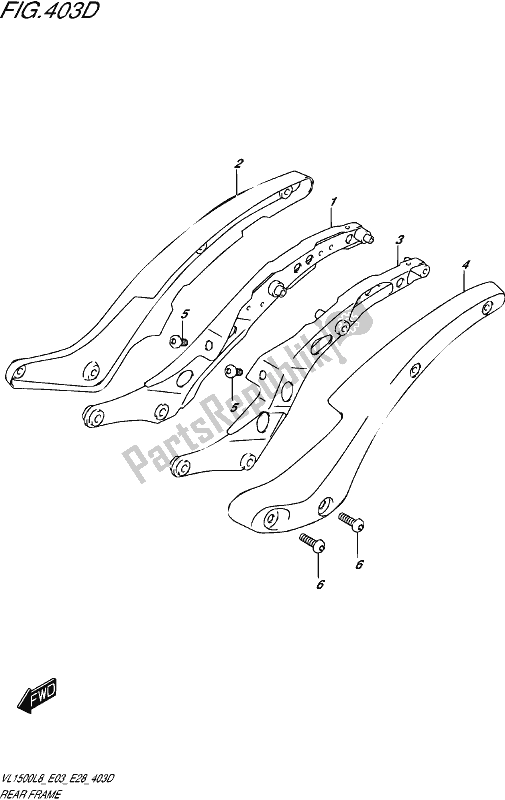 Toutes les pièces pour le Rear Frame (vl1500btl8 E28) du Suzuki VL 1500 BT 2018