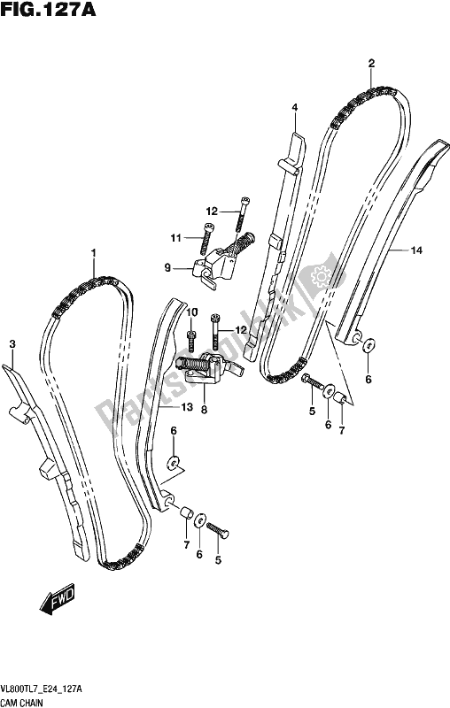 All parts for the Cam Chain of the Suzuki VL 800T 2017