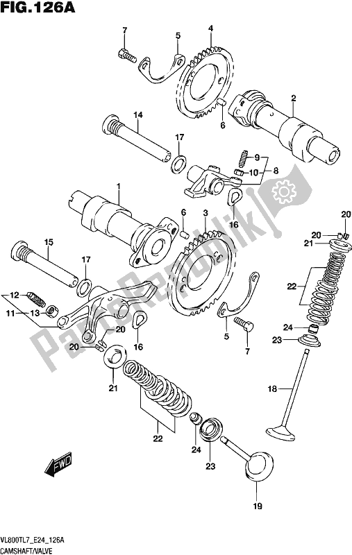 All parts for the Camshaft/valve of the Suzuki VL 800T 2017