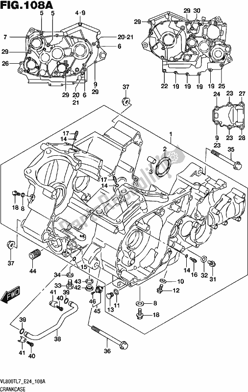 All parts for the Crankcase of the Suzuki VL 800T 2017