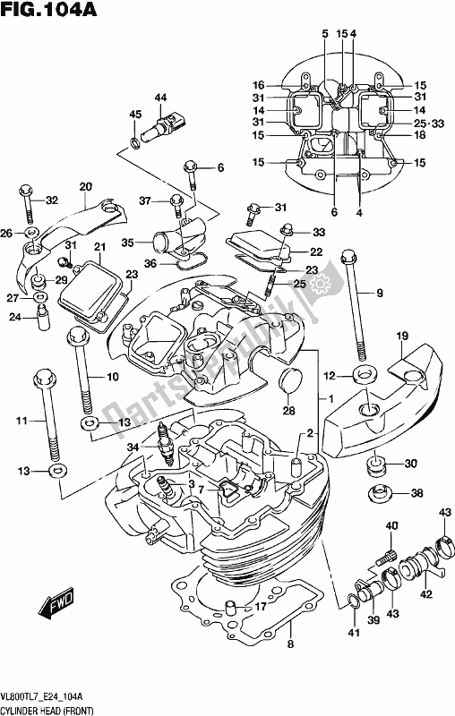 Wszystkie części do G? Owica Cylindra (przód) Suzuki VL 800T 2017