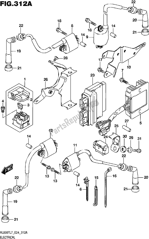 All parts for the Electrical of the Suzuki VL 800T 2017