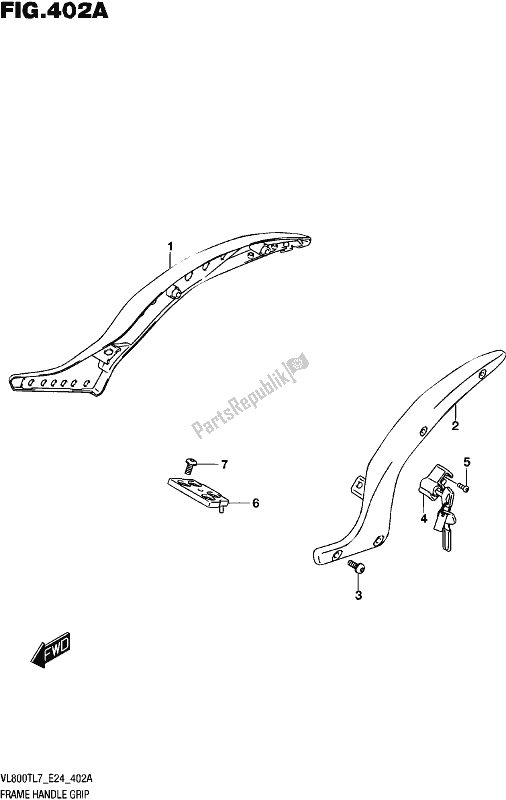 All parts for the Frame Handle Grip of the Suzuki VL 800T 2017