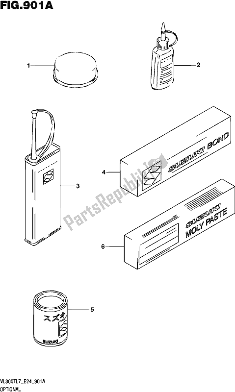 All parts for the Optional of the Suzuki VL 800T 2017