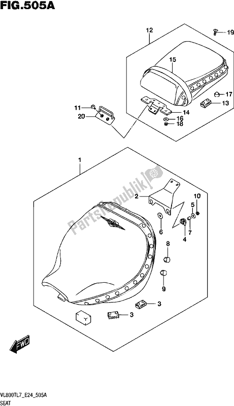 All parts for the Seat of the Suzuki VL 800T 2017