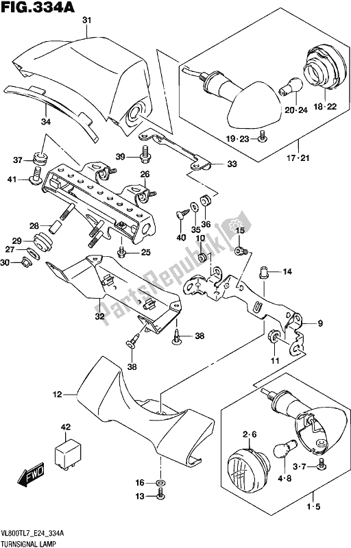 Toutes les pièces pour le Feu Clignotant du Suzuki VL 800T 2017