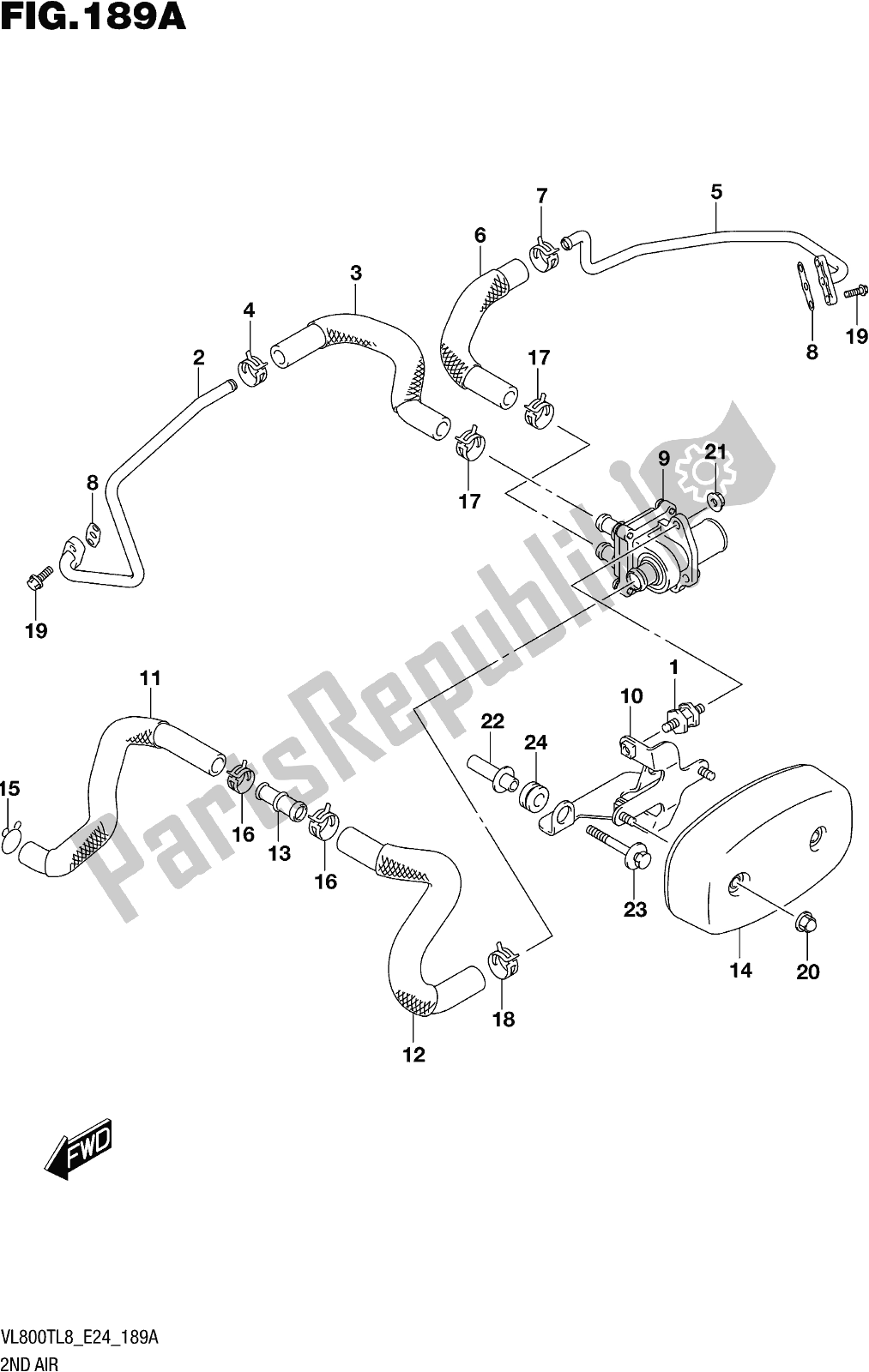 All parts for the Fig. 189a 2nd Air of the Suzuki VL 800T 2018