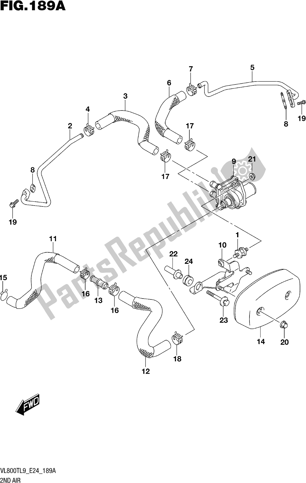 All parts for the Fig. 189a 2nd Air of the Suzuki VL 800T 2019