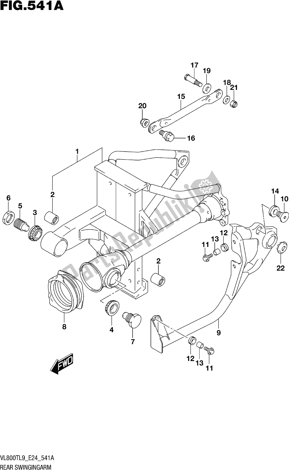 Wszystkie części do Fig. 541a Rear Swingingarm Suzuki VL 800T 2019