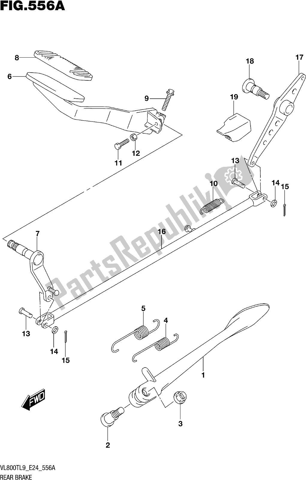 Todas las partes para Fig. 556a Rear Brake de Suzuki VL 800T 2019