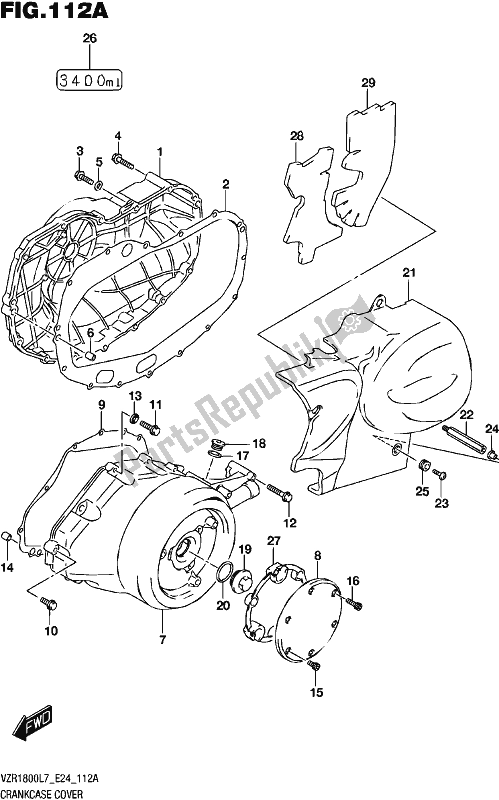 All parts for the Crankcase Cover (vzr1800l7 E24) of the Suzuki VZR 1800 2017