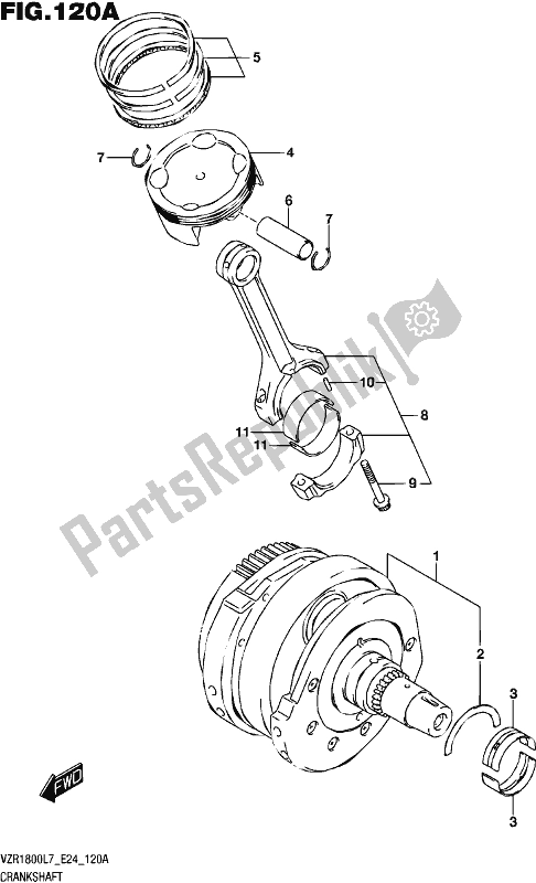 All parts for the Crankshaft of the Suzuki VZR 1800 2017