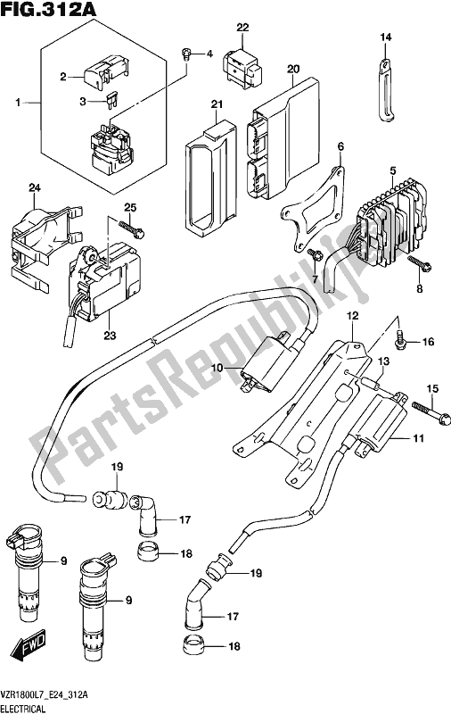 All parts for the Electrical (vzr1800l7 E24) of the Suzuki VZR 1800 2017