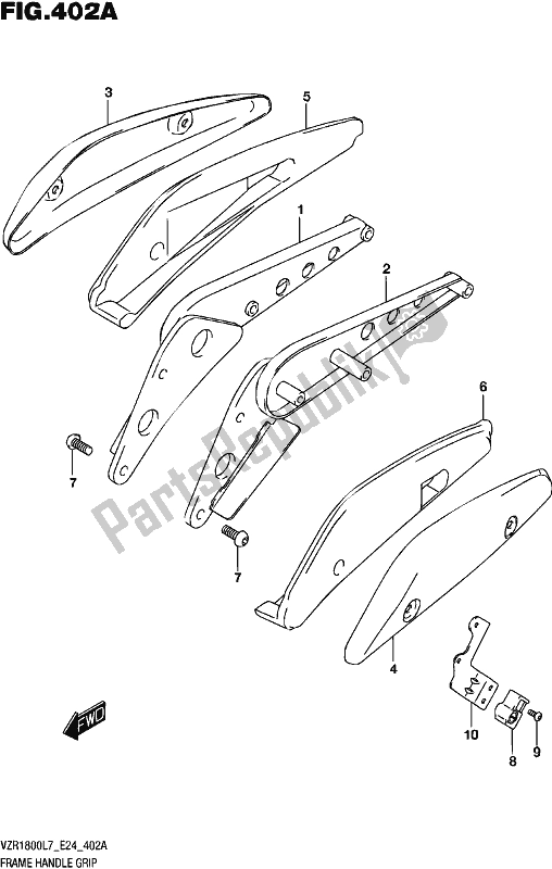 Wszystkie części do Frame Handle Grip (vzr1800l7 E24) Suzuki VZR 1800 2017