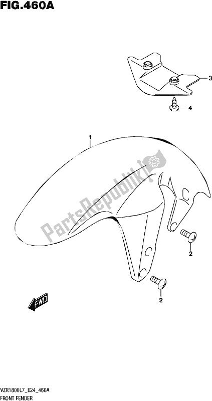 All parts for the Front Fender (vzr1800l7 E24) of the Suzuki VZR 1800 2017