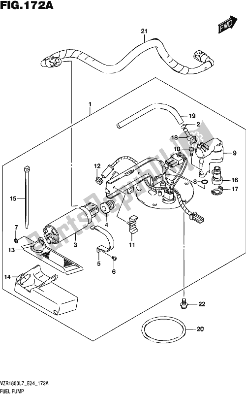 Alle onderdelen voor de Benzine Pomp van de Suzuki VZR 1800 2017