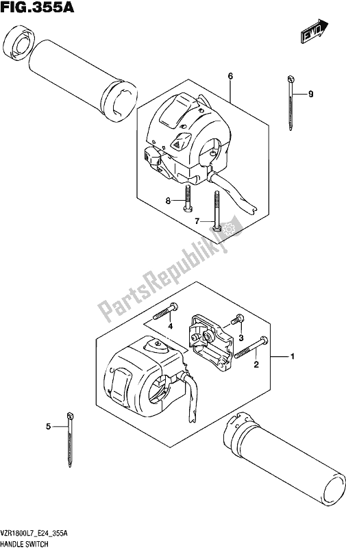 Wszystkie części do Handle Switch (vzr1800l7 E24) Suzuki VZR 1800 2017