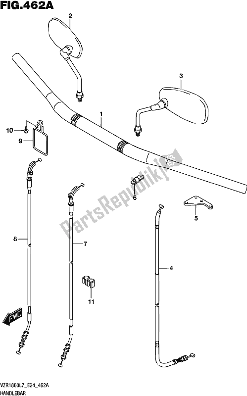 Tutte le parti per il Handlebar (vzr1800l7 E24) del Suzuki VZR 1800 2017