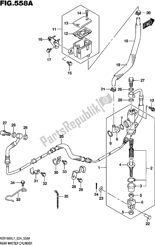 Tutte le parti per il Pompa Freno Posteriore del Suzuki VZR 1800 2017