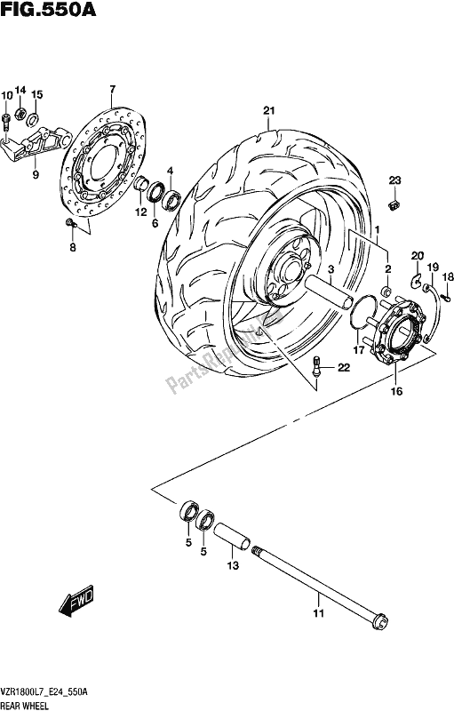 Toutes les pièces pour le Roue Arrière du Suzuki VZR 1800 2017