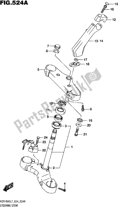 All parts for the Steering Stem (vzr1800l7 E24) of the Suzuki VZR 1800 2017