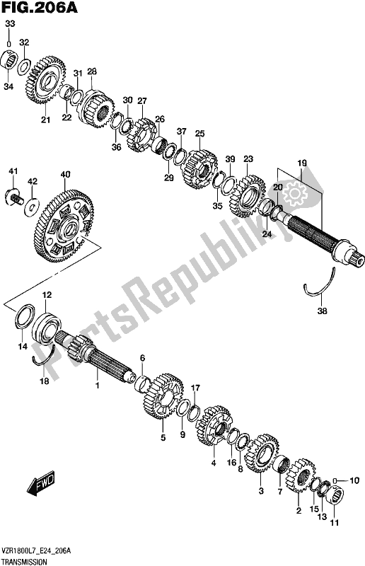 Alle onderdelen voor de Transmission (vzr1800l7 E24) van de Suzuki VZR 1800 2017