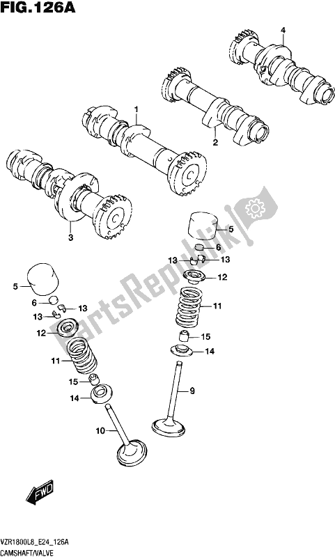 All parts for the Camshaft/valve of the Suzuki VZR 1800 2018