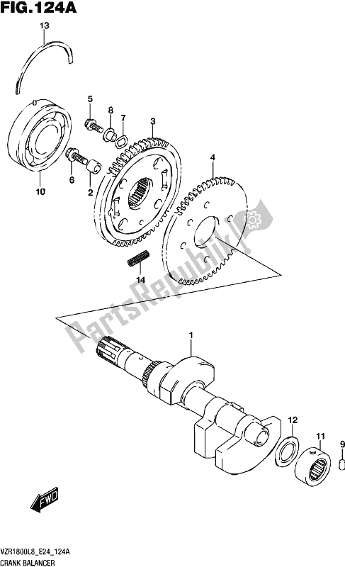 Alle onderdelen voor de Crank Balancer van de Suzuki VZR 1800 2018