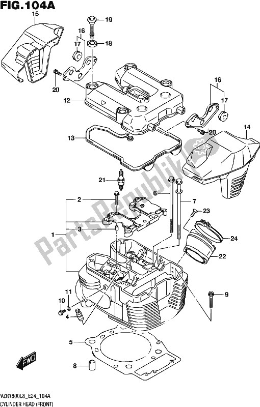 All parts for the Cylinder Head (front) (vzr1800l8 E24) of the Suzuki VZR 1800 2018