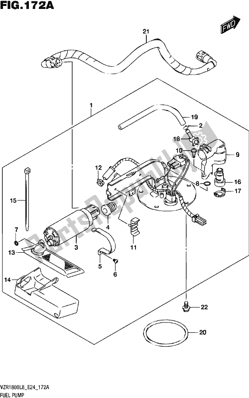 All parts for the Fuel Pump of the Suzuki VZR 1800 2018