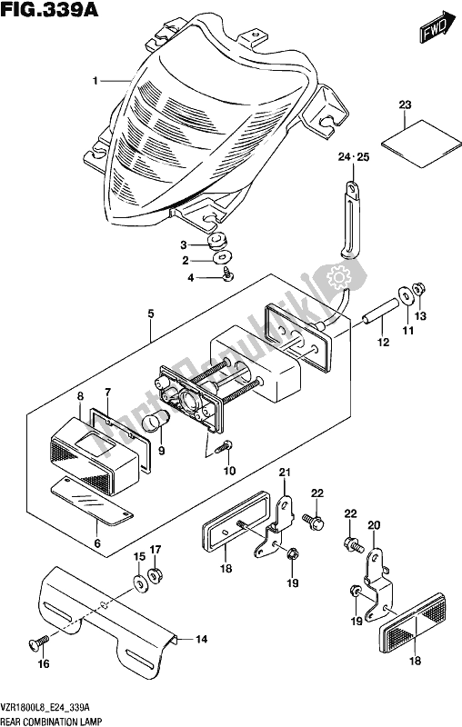 All parts for the Rear Combination Lamp (vzr1800l8 E24) of the Suzuki VZR 1800 2018