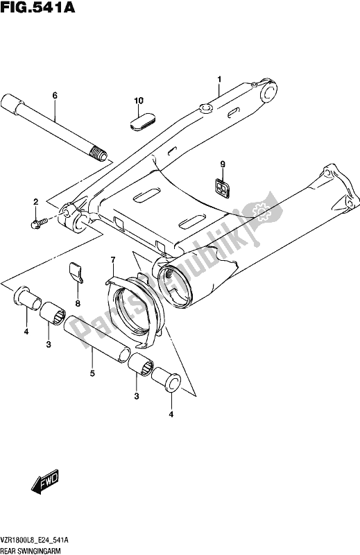 All parts for the Rear Swingingarm of the Suzuki VZR 1800 2018