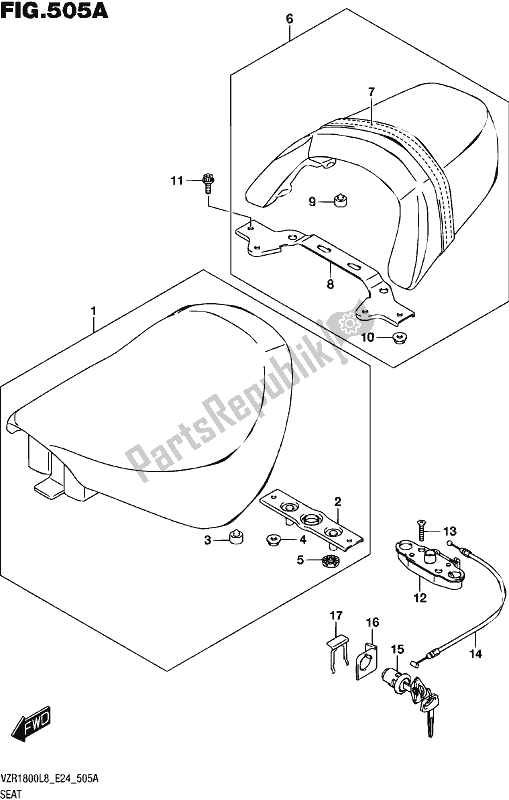 All parts for the Seat of the Suzuki VZR 1800 2018