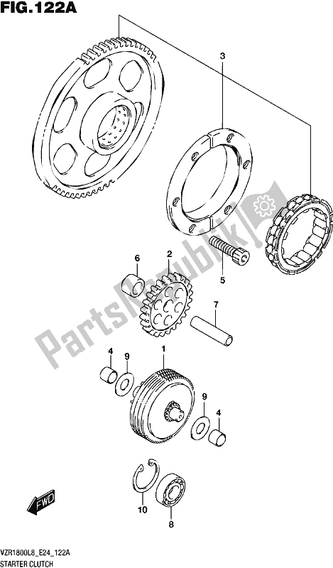 All parts for the Starter Clutch of the Suzuki VZR 1800 2018