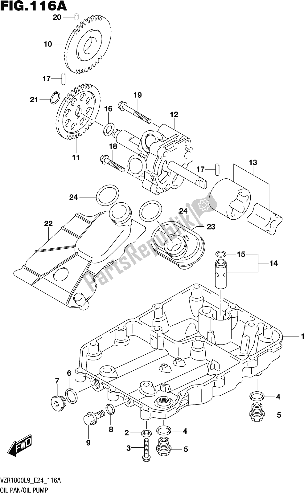 Wszystkie części do Fig. 116a Oil Pan/oil Pump Suzuki VZR 1800 2019