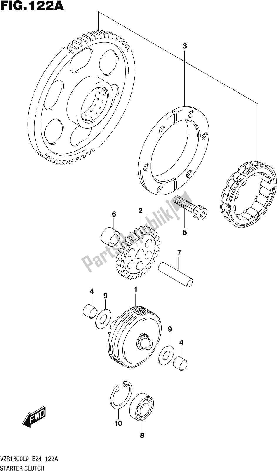 Todas las partes para Fig. 122a Starter Clutch de Suzuki VZR 1800 2019