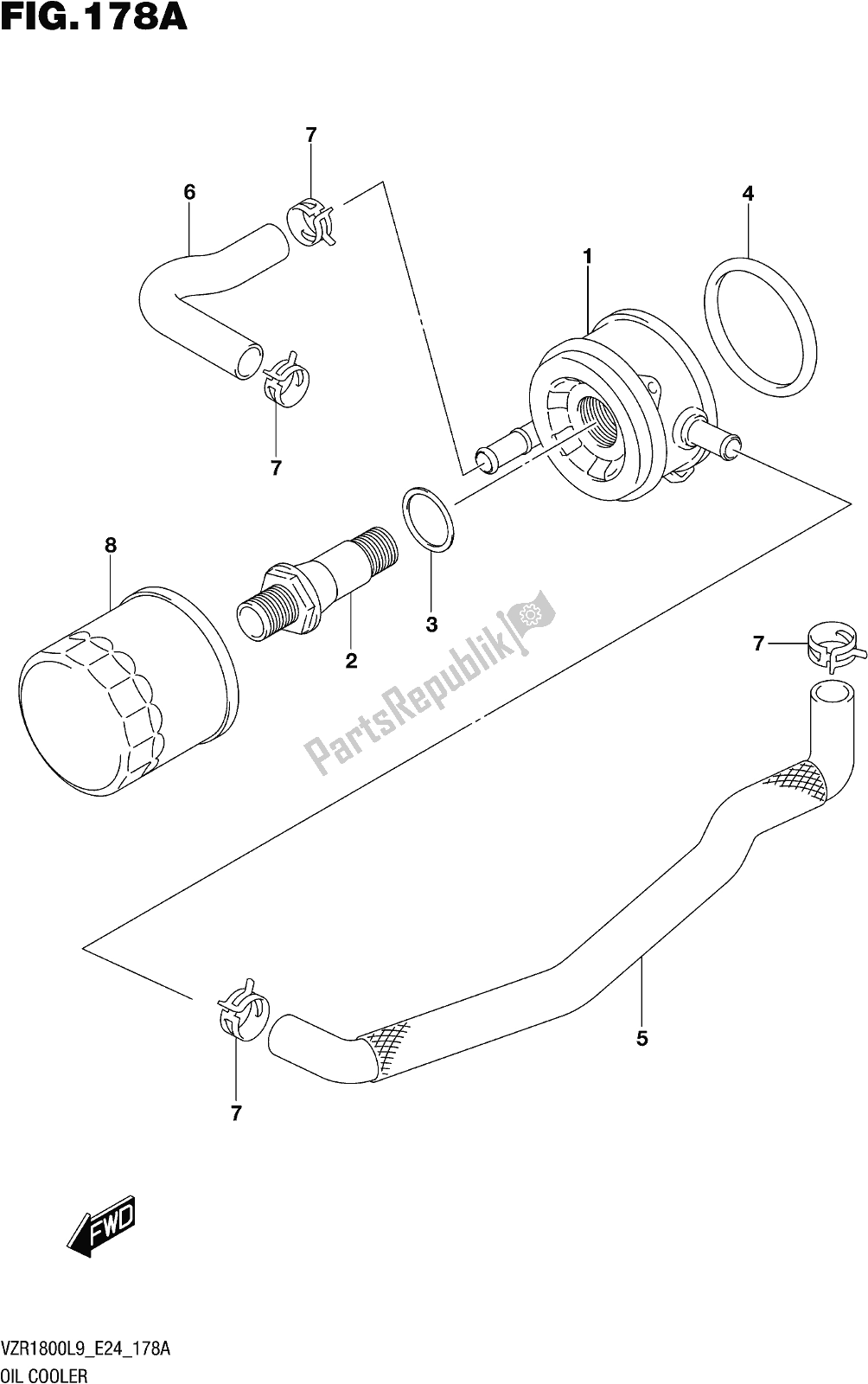 Todas las partes para Fig. 178a Oil Cooler de Suzuki VZR 1800 2019