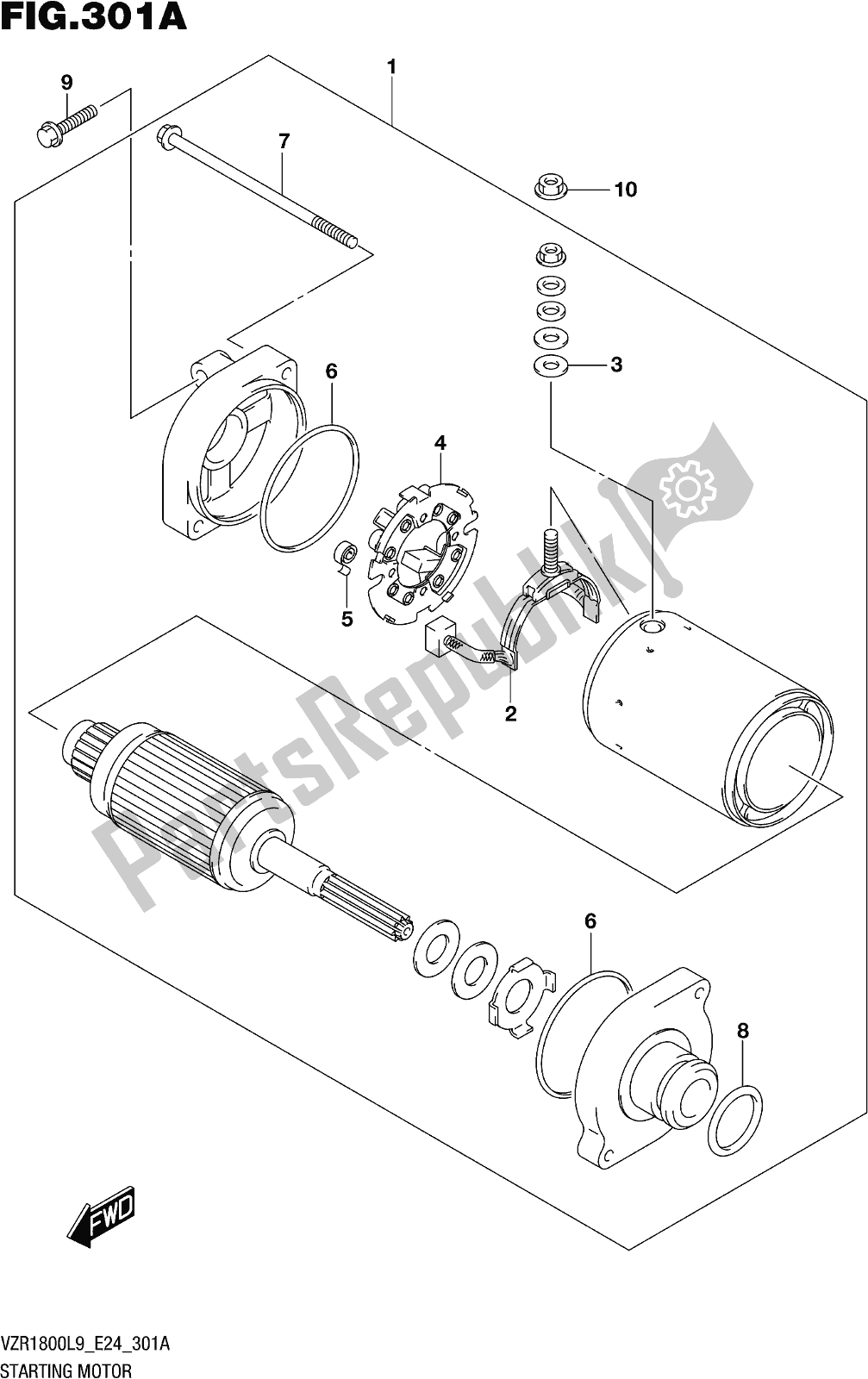 Todas las partes para Fig. 301a Starting Motor de Suzuki VZR 1800 2019