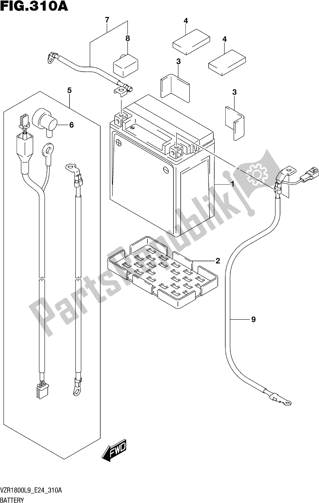 Todas las partes para Fig. 310a Battery de Suzuki VZR 1800 2019