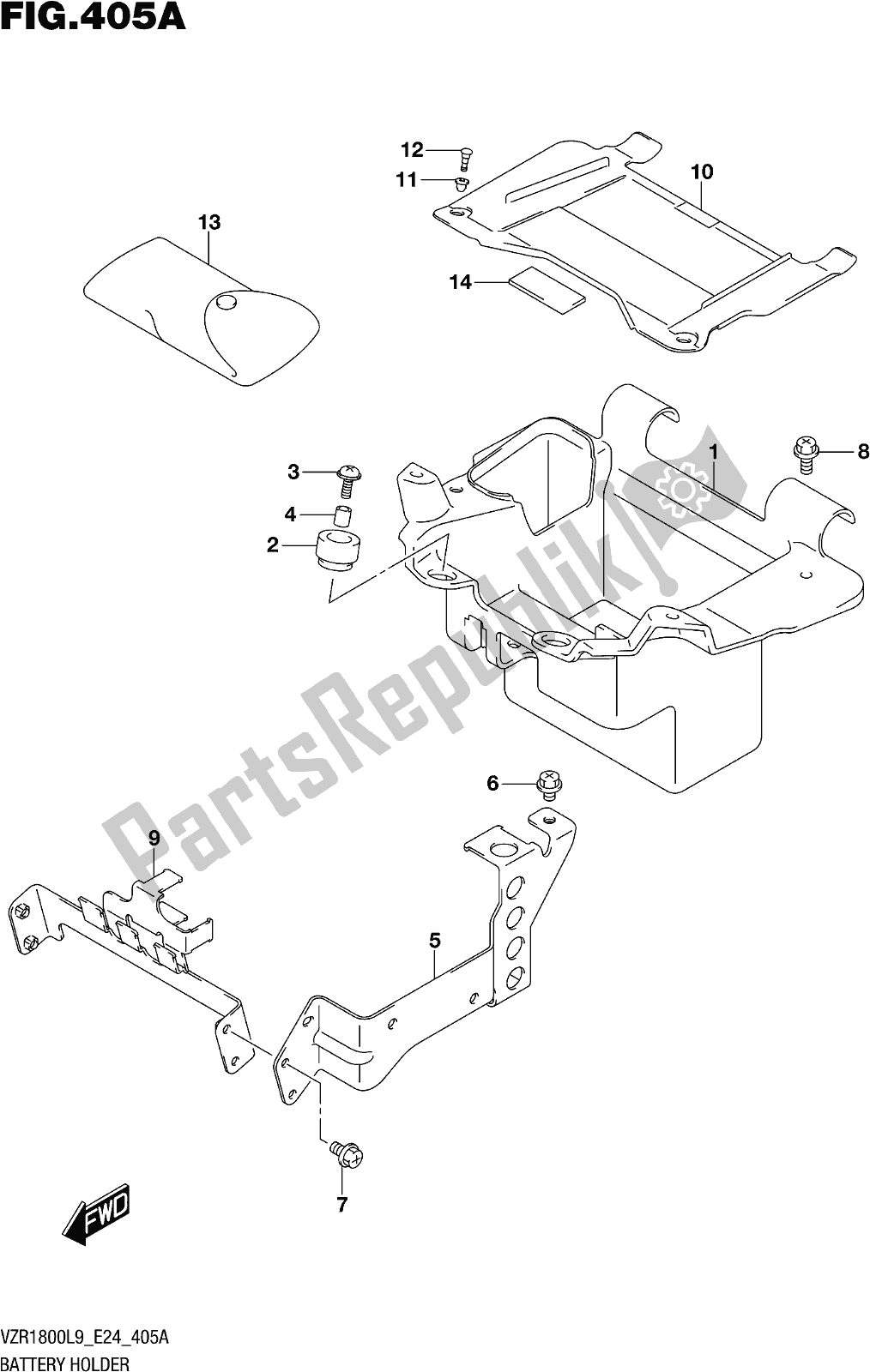 Todas las partes para Fig. 405a Battery Holder de Suzuki VZR 1800 2019