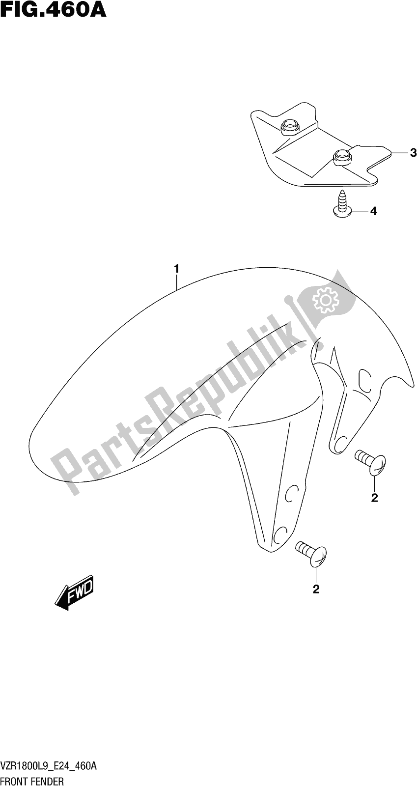 Wszystkie części do Fig. 460a Front Fender (vzr1800l9 E24) Suzuki VZR 1800 2019