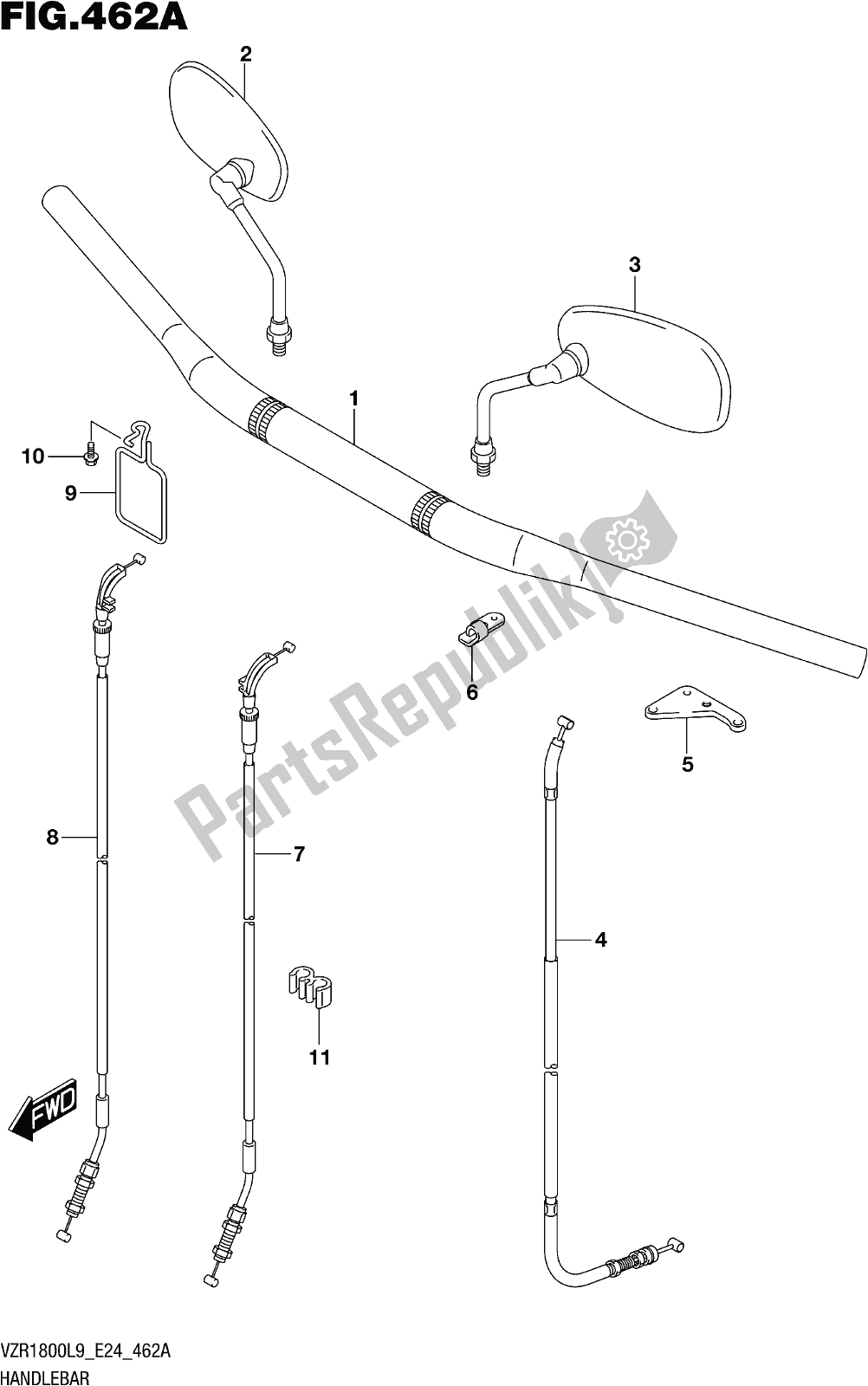 Wszystkie części do Fig. 462a Handlebar (vzr1800l9 E24) Suzuki VZR 1800 2019